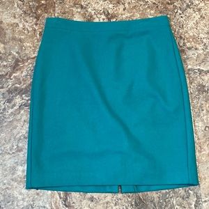 3/$16 J. Crew Skirt 12 Pencil Wool Blend Green Lined Zips Christmas Green
